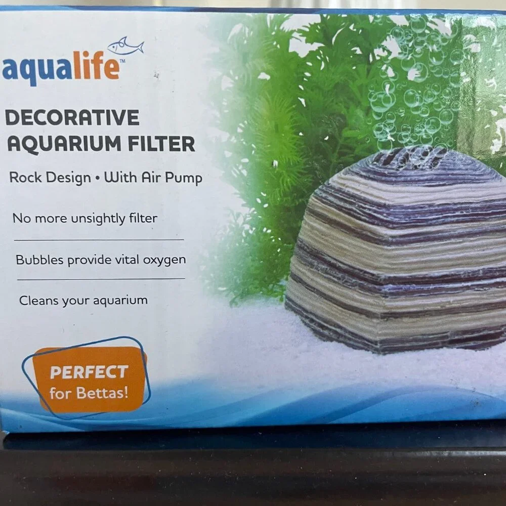 Penn-Plax Decorative Striped Rock Bubble Aquarium Filter Filtration Set - 10 Gal - Picture 1 of 5